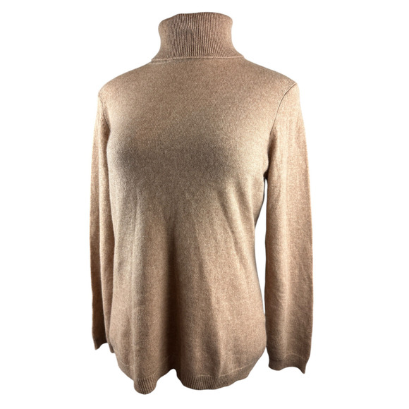 Cashmere Charter Club Luxury Turtleneck Pullover Sweater Brown Women's Size XL - Picture 2 of 12